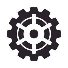 Obraz premium Gear with Spokes Graphic Illustration on Black Background Concept of Mechanics and Engineering
