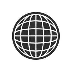 Monochrome Globe Icon World Map Network Graphic Design Symbol Illustration