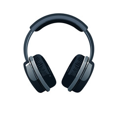 Stylized Illustration of Headphones Isolated on Black Background for Music and Technology