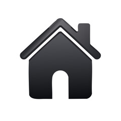 Dark Mode Home Icon on Black Background, House Shape Symbol Graphic