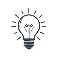 Hand Drawn Light Bulb Illustration Idea Concept on Black Background Solution Creativity Symbol Innovation Think Inspiration Power Energy