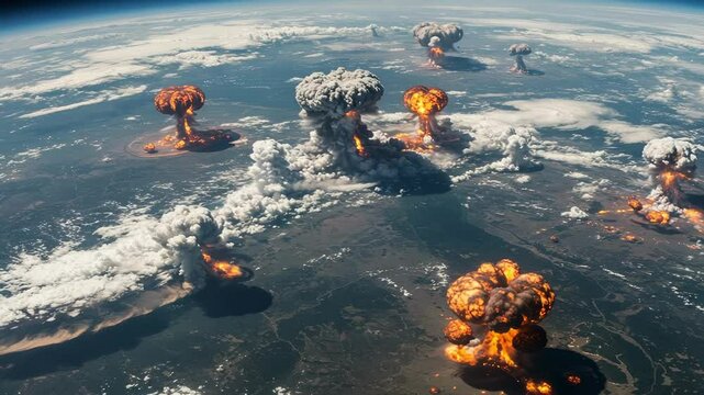 Explosions over earth