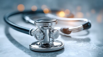 Close-up of a Modern Stethoscope, Medical Equipment for Diagnosis