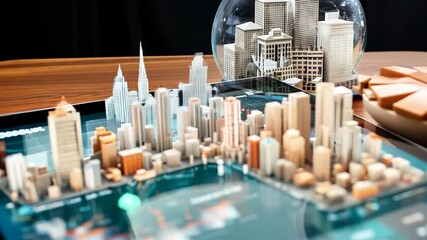 close up of a city miniature - Powered by Adobe