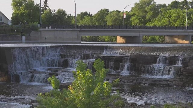 Waterfalls in a small town