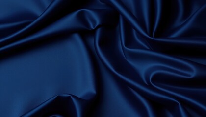 Fototapeta premium Luxurious Deep Blue Satin Fabric Texture