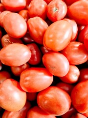 Ripe roma tomatoes at the market 