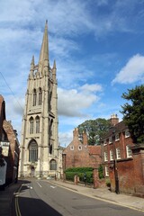 St James' Church, Louth, Lincolnshire, viewed from Westgate.