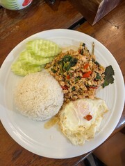 Thai basil chicken with rice 