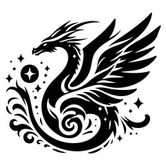 AI-generated vector illustration of a fantasy dragon

