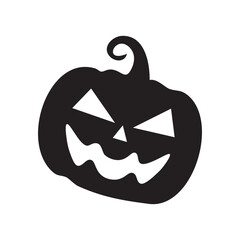 Minimalist Black And White Halloween Pumpkin Vector Silhouette For Festive Design And Decoration