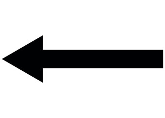 Simple black Line Arrow Left direction isolated on transparent background. Navigation Graphic
