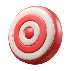 Realistic 3D Target Icon With Red And White Bullseye Design For Goal Achievement Symbol And Game Concept