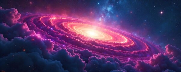 Cosmic Galaxy Burst Awe-Inspiring Nebula and Stellar Energy Vista, Perfect for Science, Astronomy, Space Exploration, and Fantasy Designs