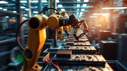 Robotic arm assembles electronics fast