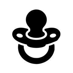Baby Pacifier Silhouette Icon – Minimalist Black SVG Clipart
