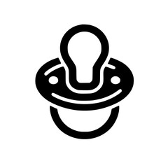 Obraz premium Baby Pacifier Silhouette Icon – Minimalist Black SVG Clipart