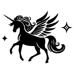 AI-generated vector illustration of a fantasy unicorn

