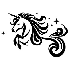 Fototapeta premium AI-generated vector illustration of a fantasy unicorn