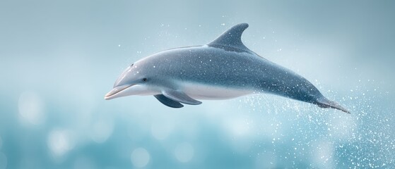 Obraz premium Dolphin leaping through ocean waves marine environment wildlife photography serene seascape action shot nature's beauty