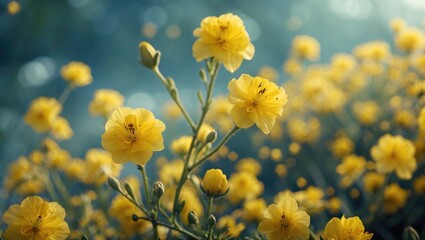 Obraz premium A blooming of yellow flowers