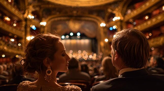 Attend a classical music concert: opera house performance with audience and orchestra view