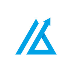 triangle with arrow logo vector icon simple
