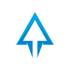 triangle with arrow logo vector icon simple