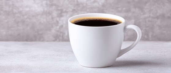 Brewing morning energy black coffee in a white mug kitchen drink photography minimalistic close-up daily ritual