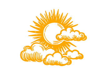 Sun hand drawn vector illustration