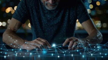 Innovative data analysis event urban setting digital content high-tech environment close-up view technology concept