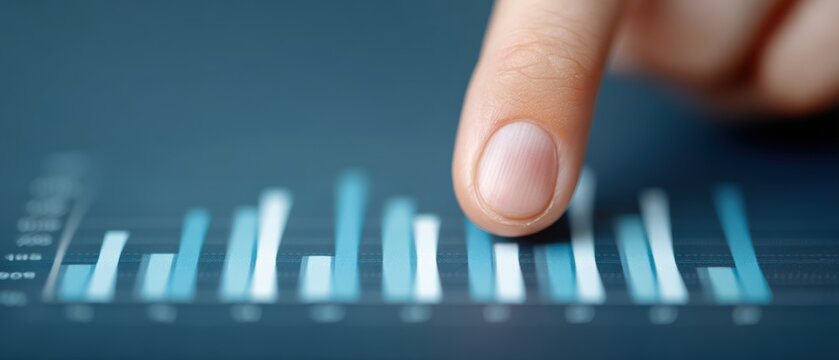 Data analysis action business environment infographic content digital workspace close-up view statistical visualization for insights