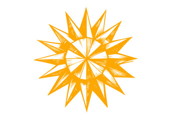 Sun hand drawn vector illustration