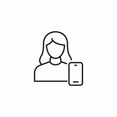 female phone contact icon sign vector