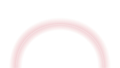 Neon Pink Semicircle Frame on Transparent Background for Design
