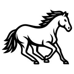 Obraz premium Run of a horse captured in a simple vector design
