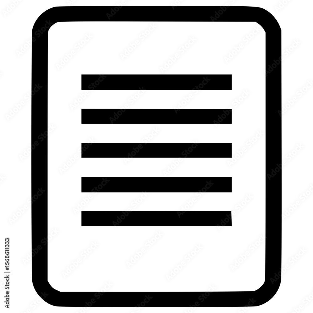 Fototapete minimalist vector icon representing a document or list format