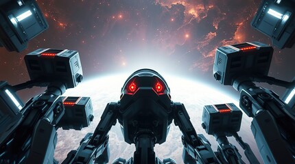 Robotic sentinels space orbit.