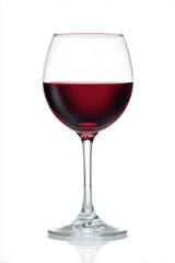Glass of red wine isolated on a white background