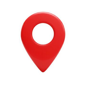 Red 3d map pin location marker isolated on transparent background