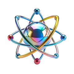 Colorful atom model graphic for science education
