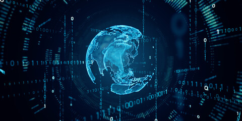 地球とデジタルテクノロジー　バナー・広告向け横長ビジュアル