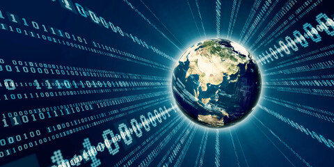 地球とデジタルテクノロジー　バナー・広告向け横長ビジュアル