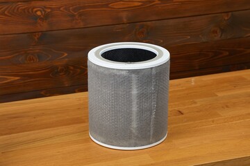 Dirty air purifier filter replacement, full of dust
