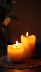Cozy Candlelight Soft Glow Illuminates Dark Room, Perfect for Relaxation, Meditation, and Spiritual Themes