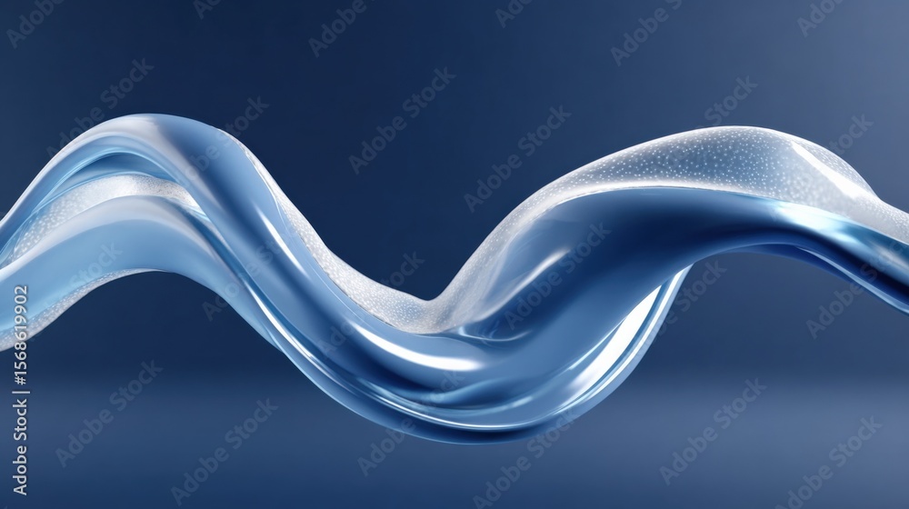 Poster abstract elegant blue curves flowing smooth liquid waves artistic design modern wallpaper background