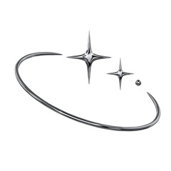 3d chrome icon Sparkling