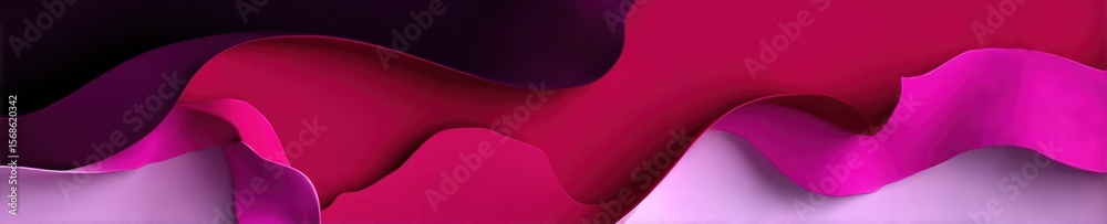 Poster Vibrant Pink and Purple Ribbons Flowing Abstract Background with Soft Curves and Deep Color Gradient for Design and Creative Projects