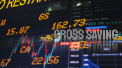 The Gross savings and coins for Business concept 3d Rendering.