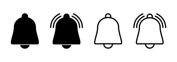 Bell icon logo design. Notification sign and symbol for web site design